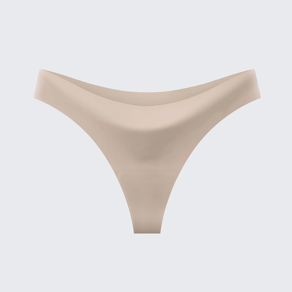 Seamless Ice Silk Low Rise Leopard Cotton Crotch Thong Panty