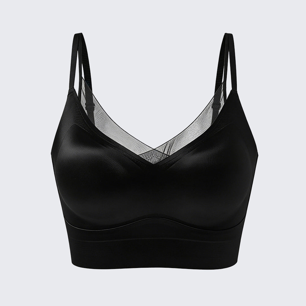 Seamless Satin Camisole Built-in Bra Push Up Plus Size Top