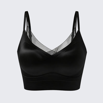 Seamless Satin Camisole Built-in Bra Push Up Plus Size Top