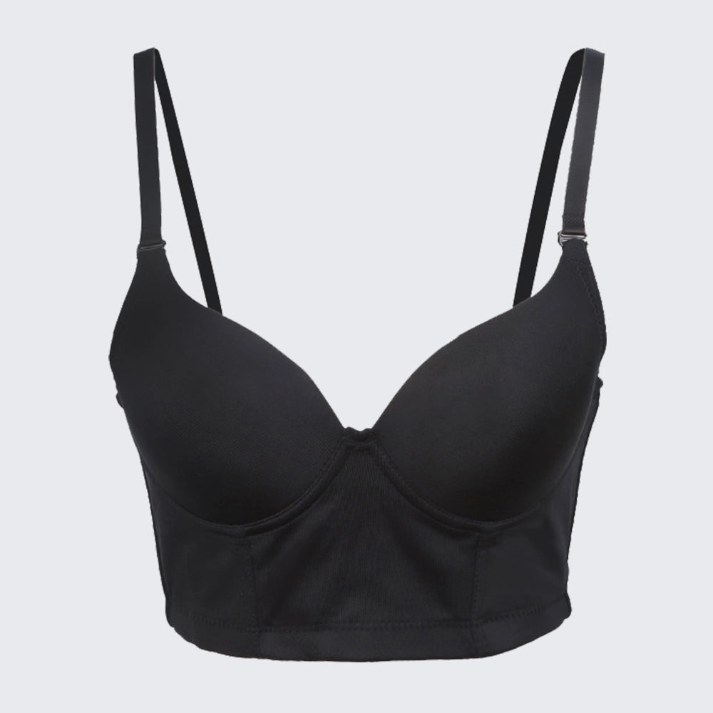 Women's Seamless Shaping Bra Top Padded Bustier Crop Top Adjustable Straps
