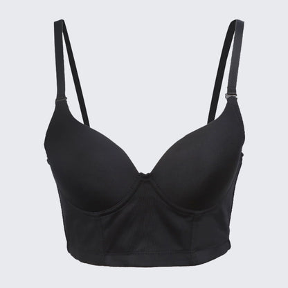 Women's Seamless Shaping Bra Top Padded Bustier Crop Top Adjustable Straps
