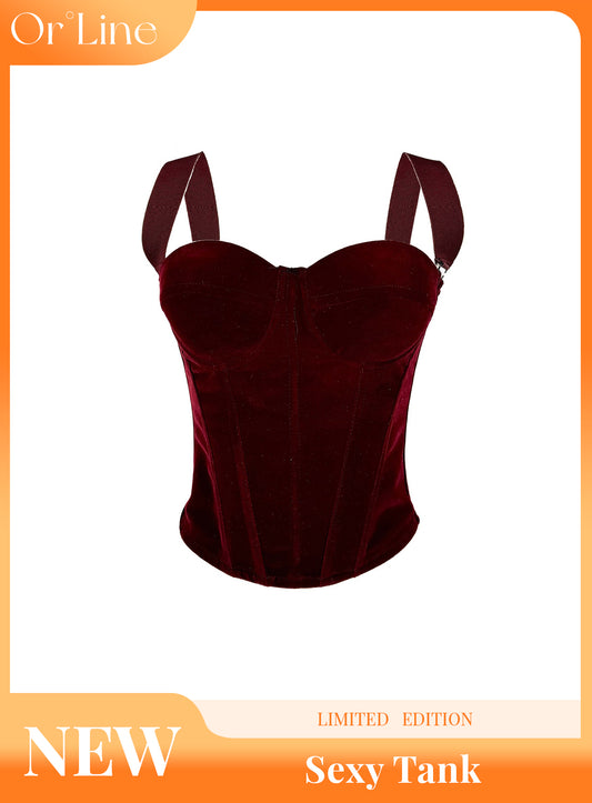 Embrace – Velvet Strap-Detail Corset