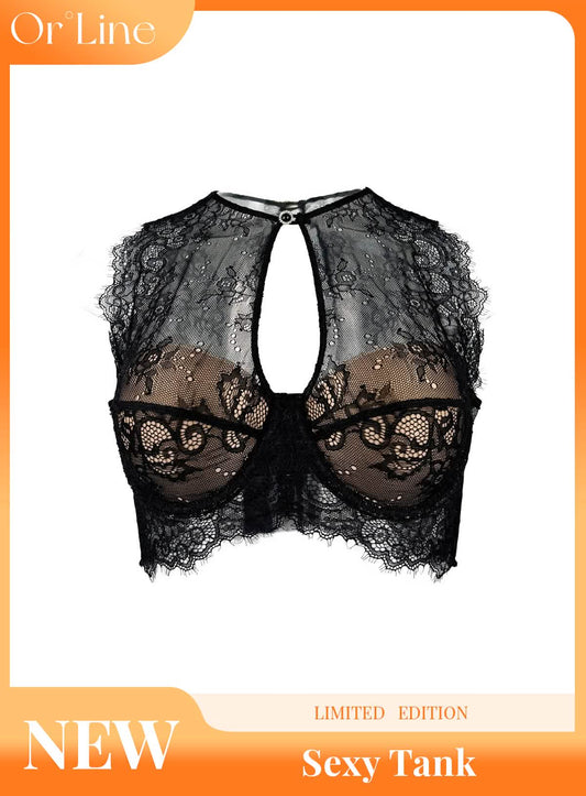 Leya – Floral Lace High-Neck Bralette