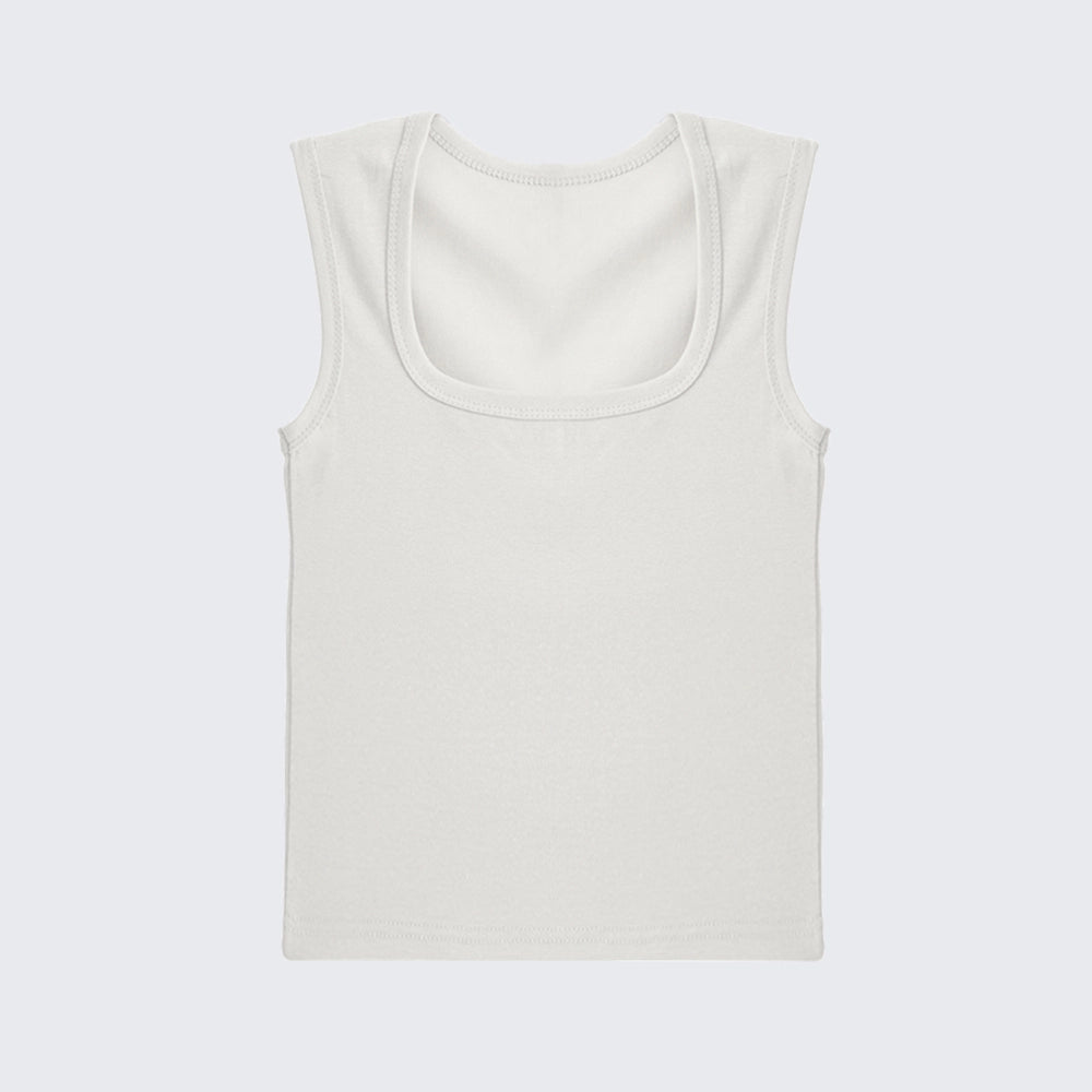Stretch Cotton Tank Top Sleeveless Slim Fit Crop Top Casual Inner Wear