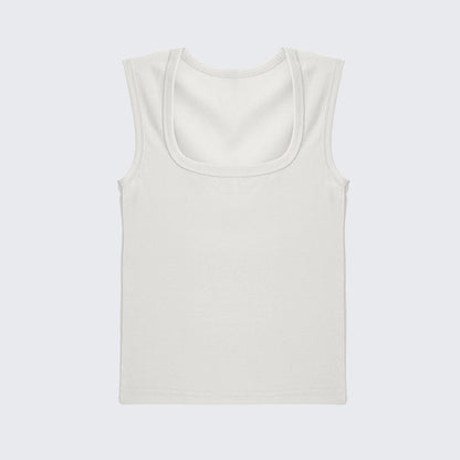 Stretch Cotton Tank Top Sleeveless Slim Fit Crop Top Casual Inner Wear