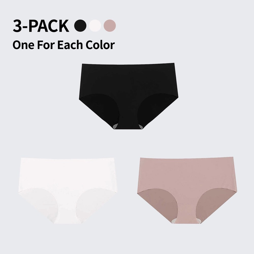 3-Pack Seamless Panties |  Plus Size Seamless Breathable Sexy Butt Lifting Bikini Panty