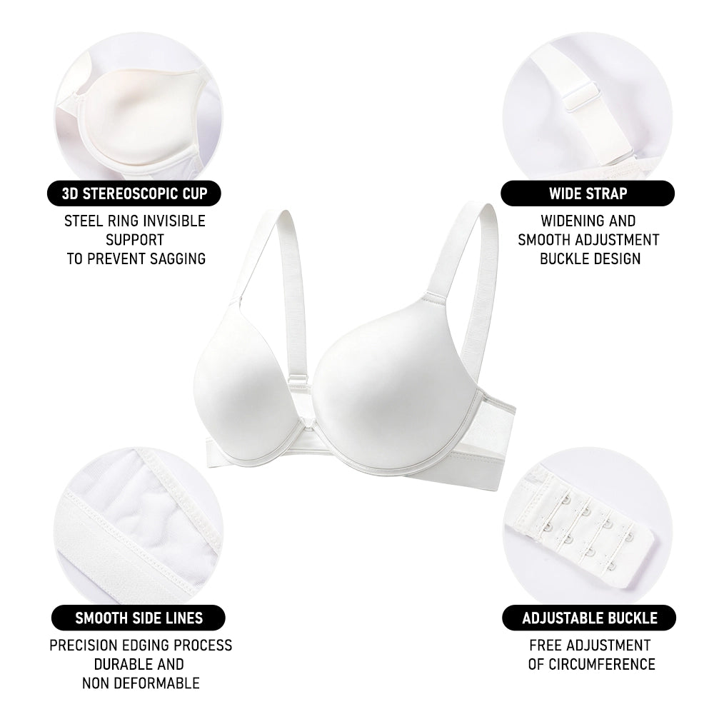 Seamless Soft Wire Plunge Bra Deep V Push Up Smooth Bralette