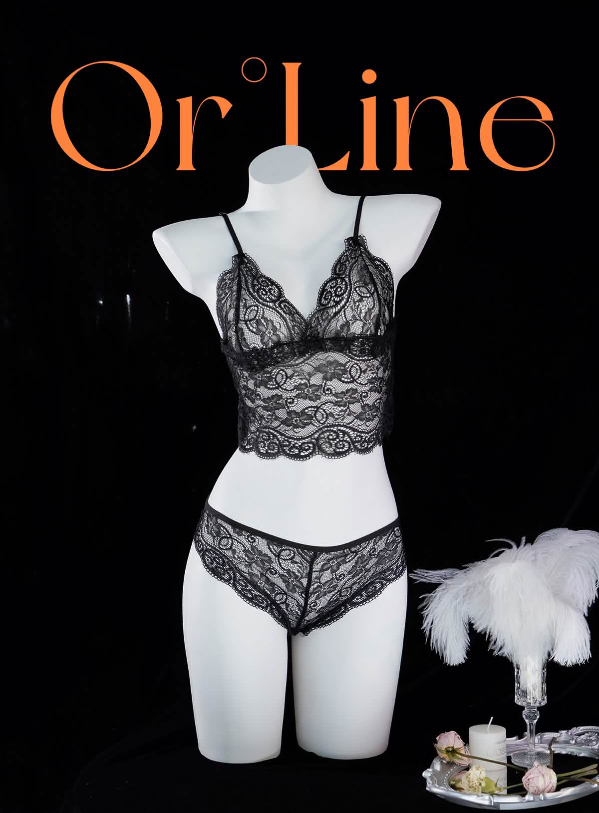 Floral Lace 4-Piece Lingerie Set