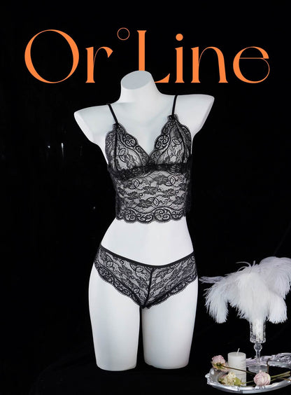 Floral Lace 4-Piece Lingerie Set