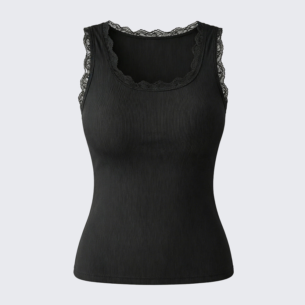 Seamless Fixed Cup Lace Cami Women's Plus Size Sleeveless Top