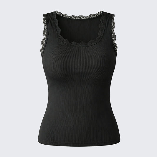 Seamless Fixed Cup Lace Cami Women's Plus Size Sleeveless Top