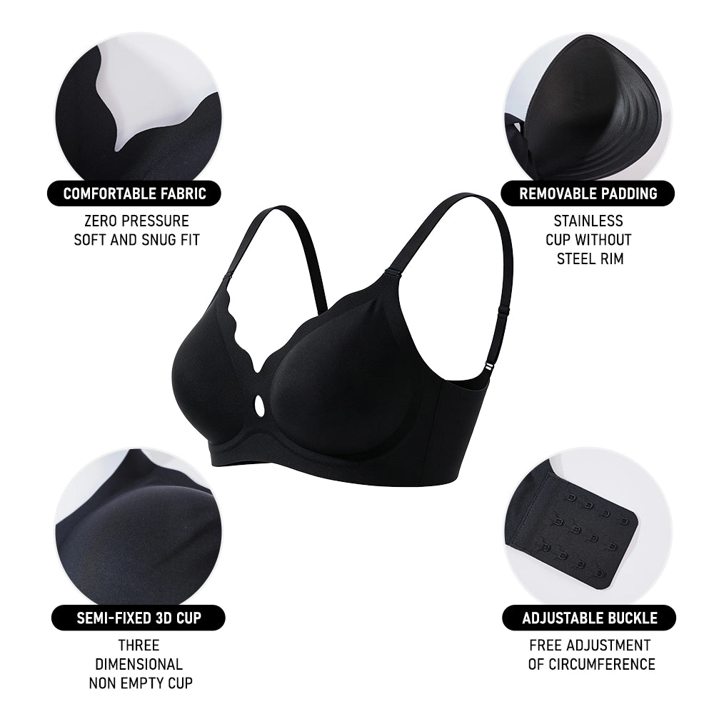 Seamless Wirefree Full Coverage Bra Plus Size Push Up Soft Support Bralette