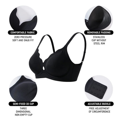 Seamless Wirefree Full Coverage Bra Plus Size Push Up Soft Support Bralette