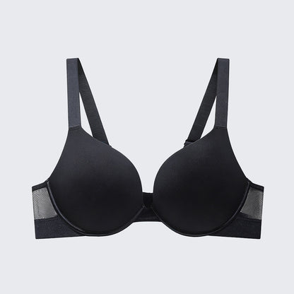 Seamless Soft Wire Plunge Bra Deep V Push Up Smooth Bralette
