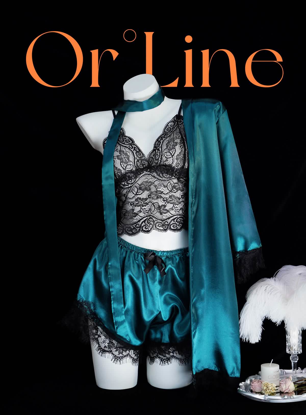 Floral Lace 4-Piece Lingerie Set