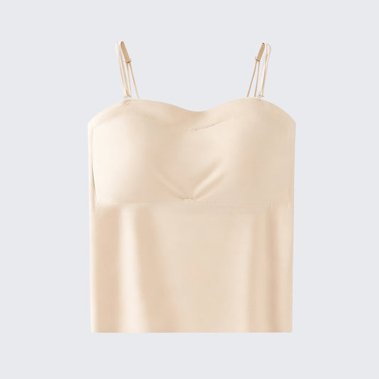 Seamless Side Smoothing Camisole Built-in Bra Push Up Plus Size Top