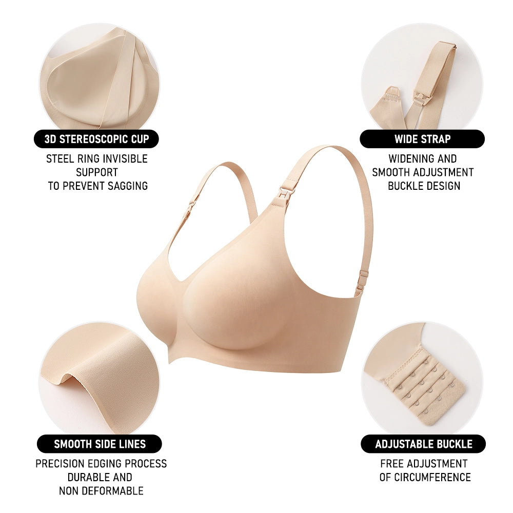 Seamless Front Clip Nursing Bra Plus Size Wirefree Maternity Bralette