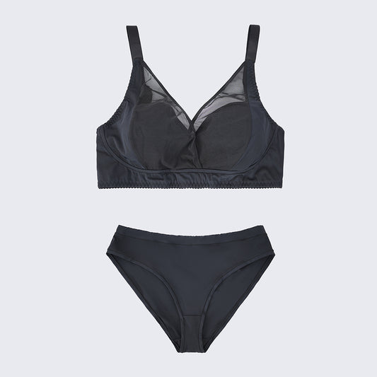 Plus Size Ultra Thin Push Up Sheer Bra Panty Set