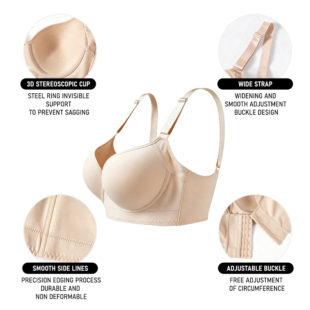 Seamless Deep V Memory Underwire Push Up Bra Plus Size Shaping Bralette