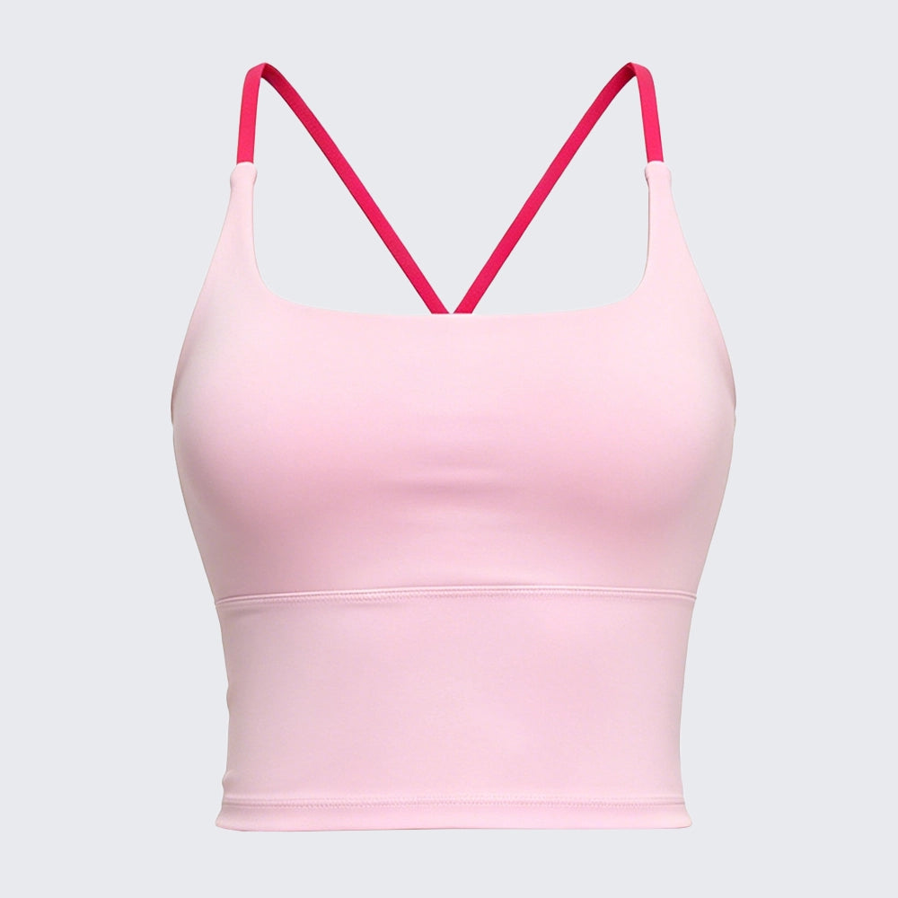 Padded Cross Strap Backless Yoga Cami High Elastic Naked Feel Workout