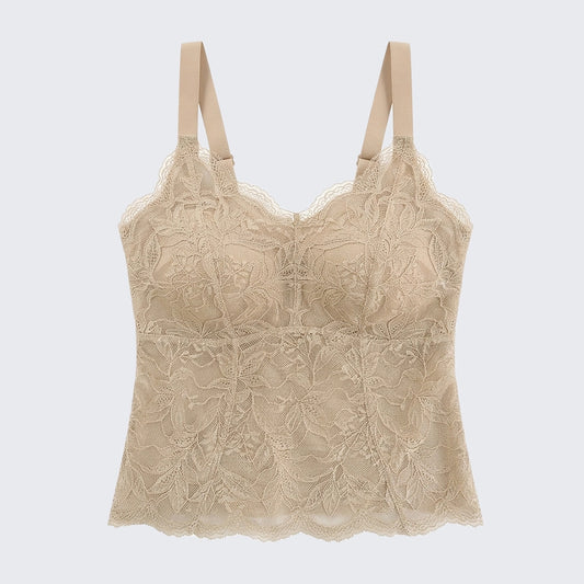 Seamless Spring Summer Plus Size Lace Camisole with Bra Pads