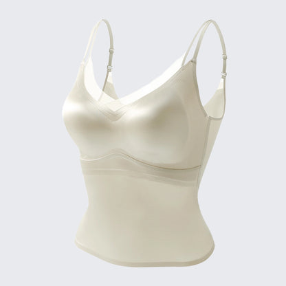 Plus Size 2-in-1 Mulberry Silk Satin Cami Antibacterial Backless