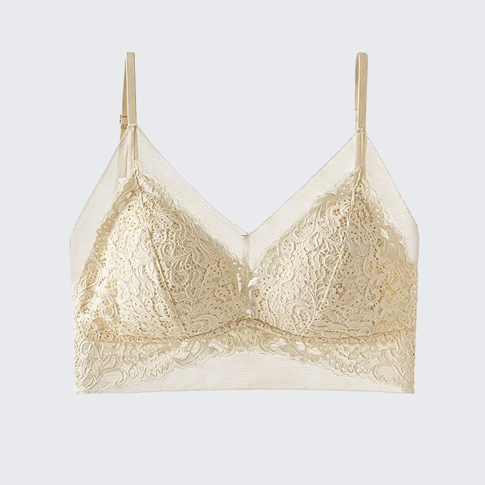 Mesh Lace U Back Camisole Built-in Bra Plus Size Padded Bralette