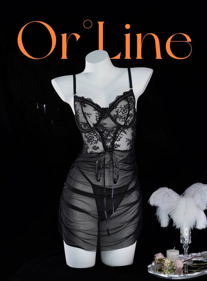 2 Pieces Lace Patchwork Nightdress