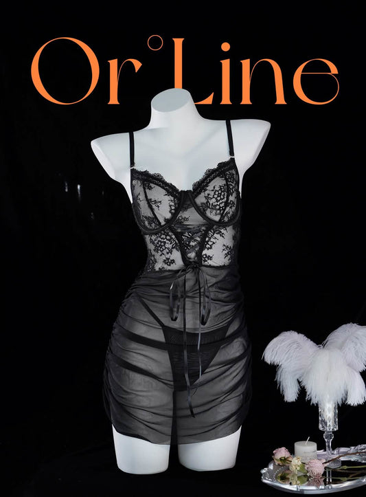 2 Pieces Lace Patchwork Nightdress