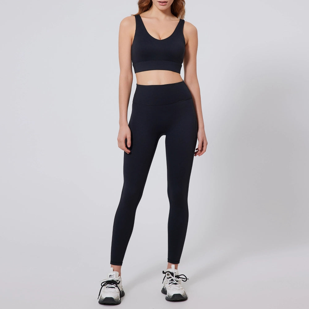 Plus Size Strappy Back Sports Bra Set -- Stylish Design & COD Fast Delivery | Orline Egypt