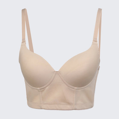 Women's Seamless Shaping Bra Top Padded Bustier Crop Top Adjustable Straps