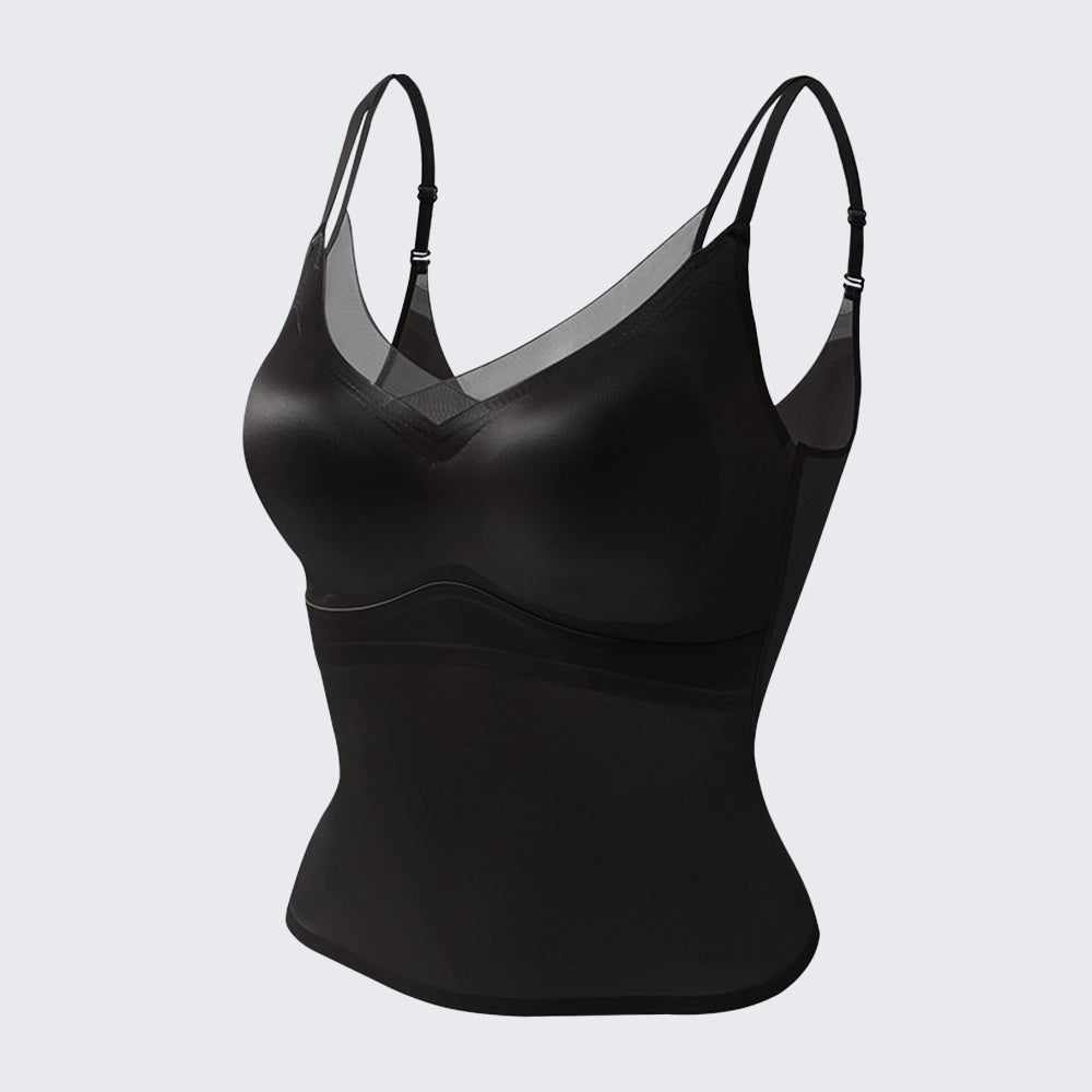 Plus Size 2-in-1 Mulberry Silk Satin Cami Antibacterial Backless