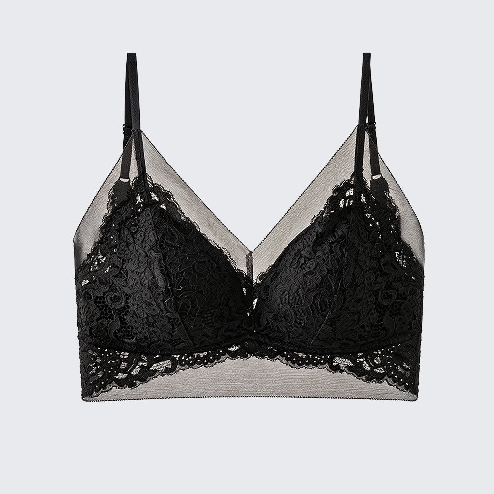Mesh Lace U Back Camisole Built-in Bra Plus Size Padded Bralette