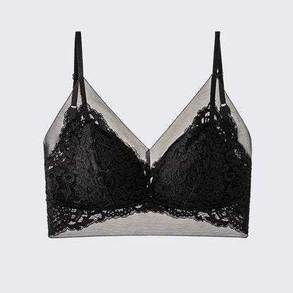Mesh Lace U Back Camisole Built-in Bra Plus Size Padded Bralette