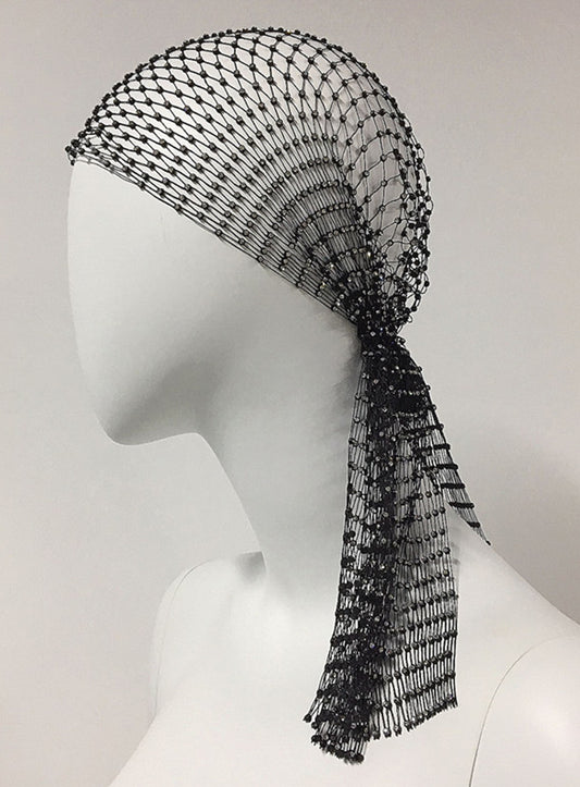 Entwine – Beaded Mesh Headscarf