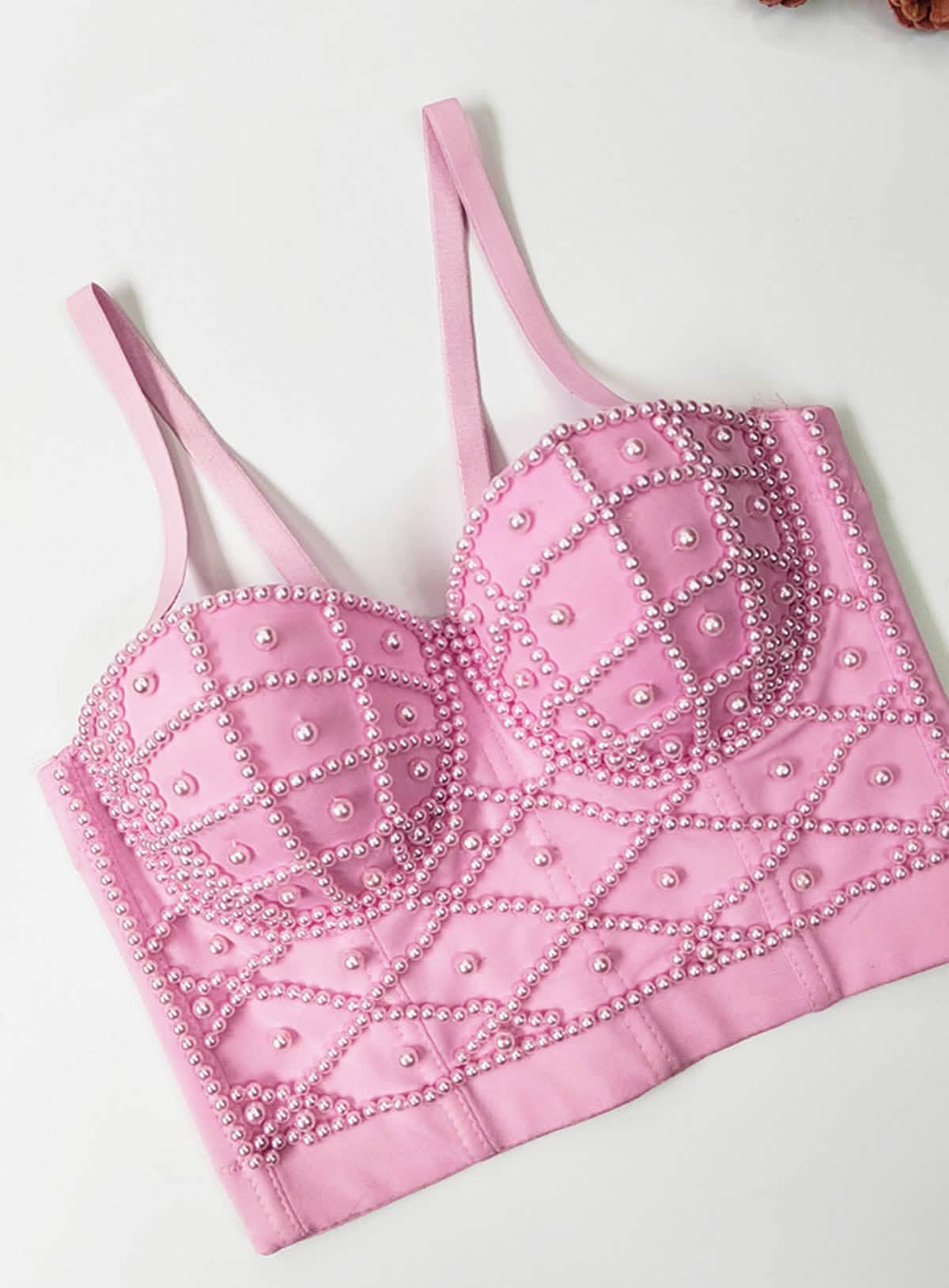 Lustre – Pearl-Embellished Bustier