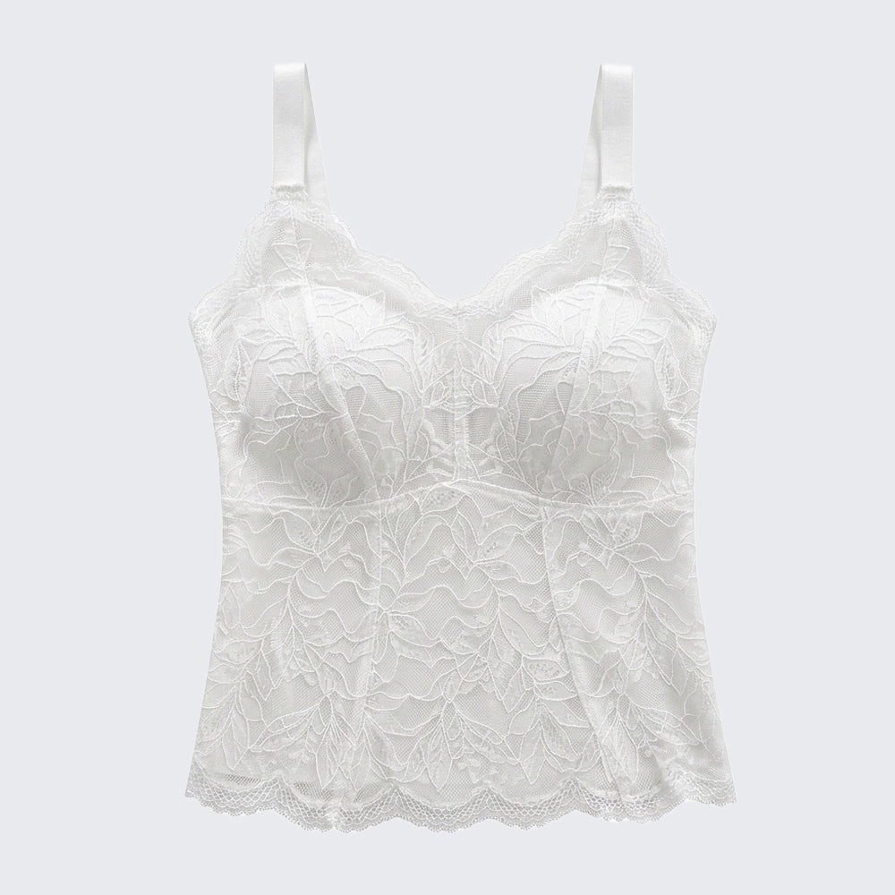 Seamless Spring Summer Plus Size Lace Camisole with Bra Pads