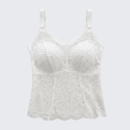 Seamless Spring Summer Plus Size Lace Camisole with Bra Pads