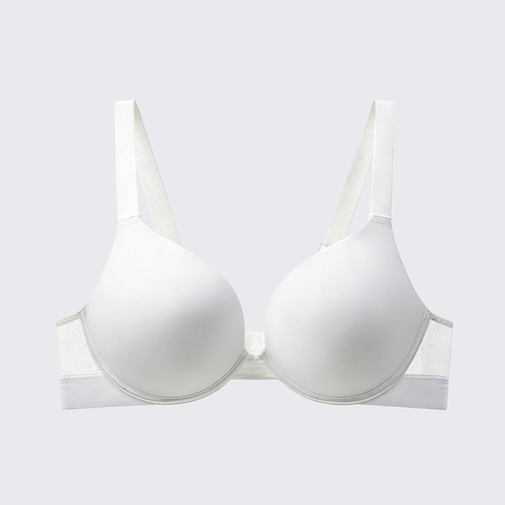 Seamless Soft Wire Plunge Bra Deep V Push Up Smooth Bralette