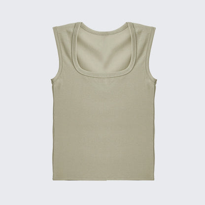 Stretch Cotton Tank Top Sleeveless Slim Fit Crop Top Casual Inner Wear