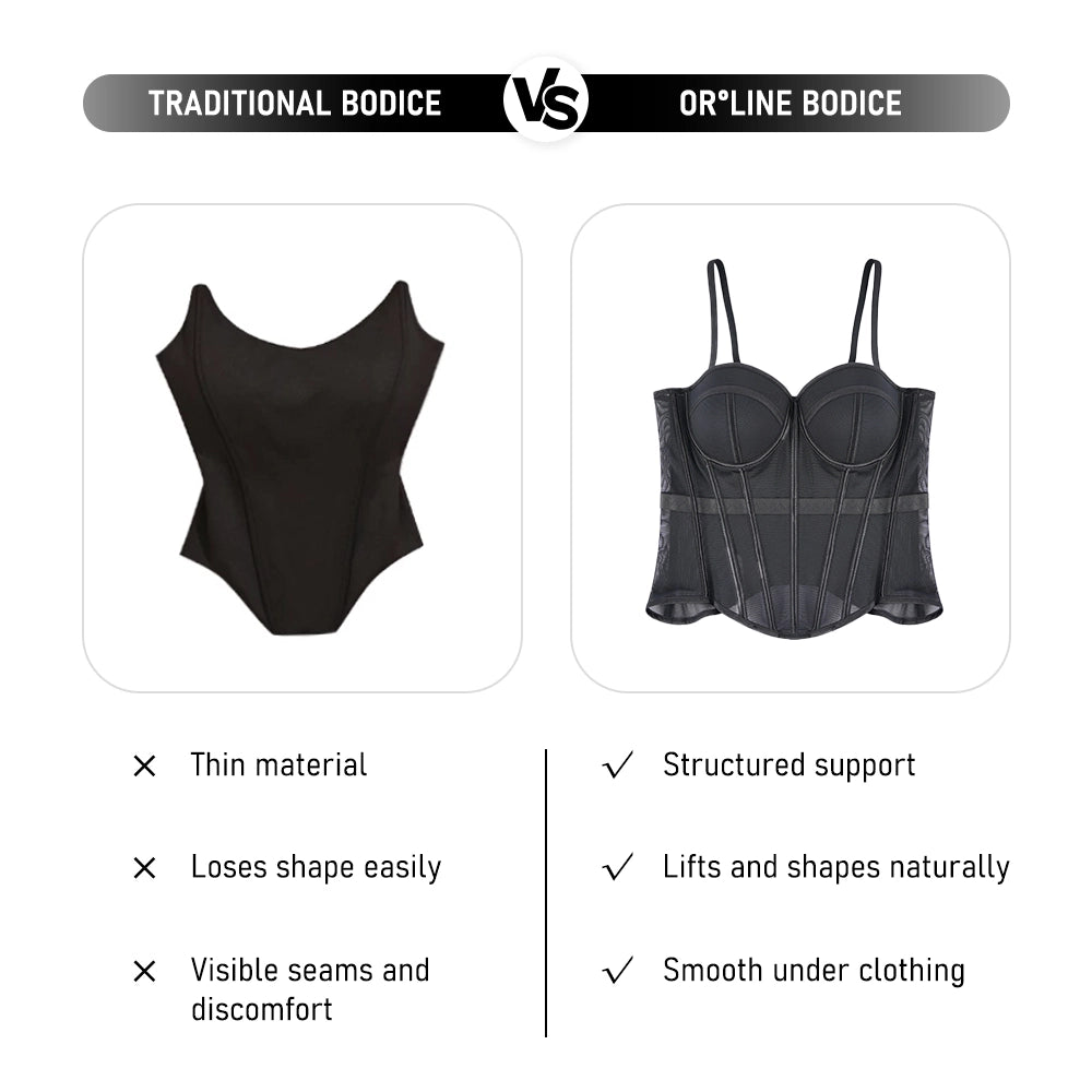 Solid Waist Training Corset with Boning Slimming Bustier