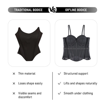 Solid Waist Training Corset with Boning Slimming Bustier