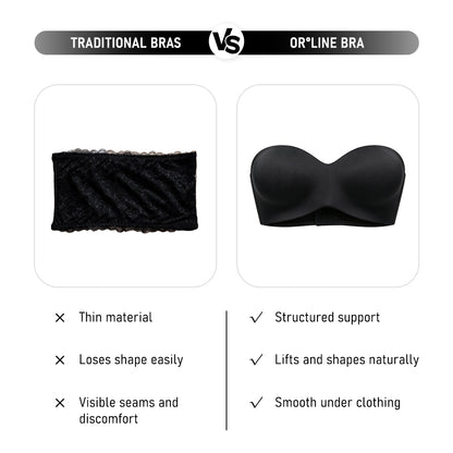 Strapless Underwire Bra Plus Size Bandeau with Removable Straps