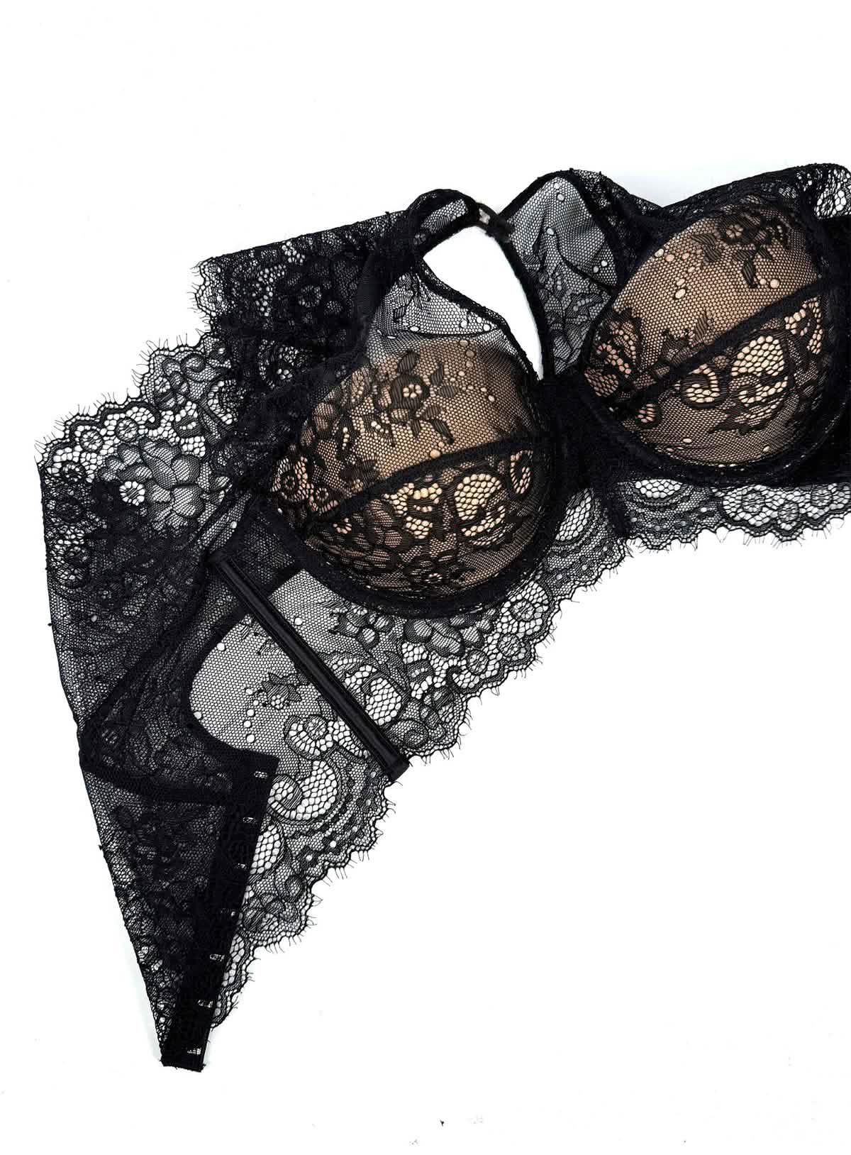 Leya – Floral Lace High-Neck Bralette