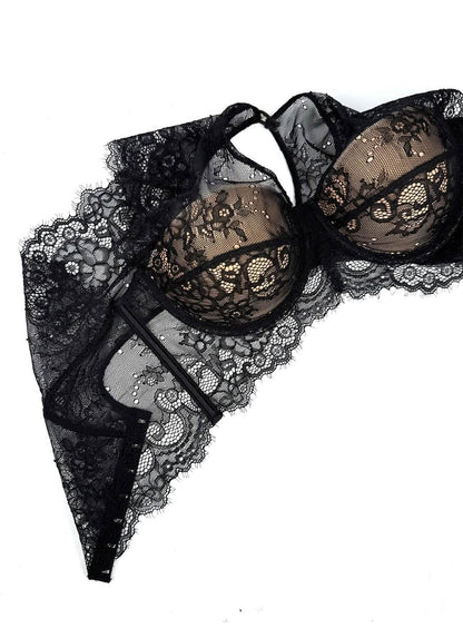 Leya – Floral Lace High-Neck Bralette