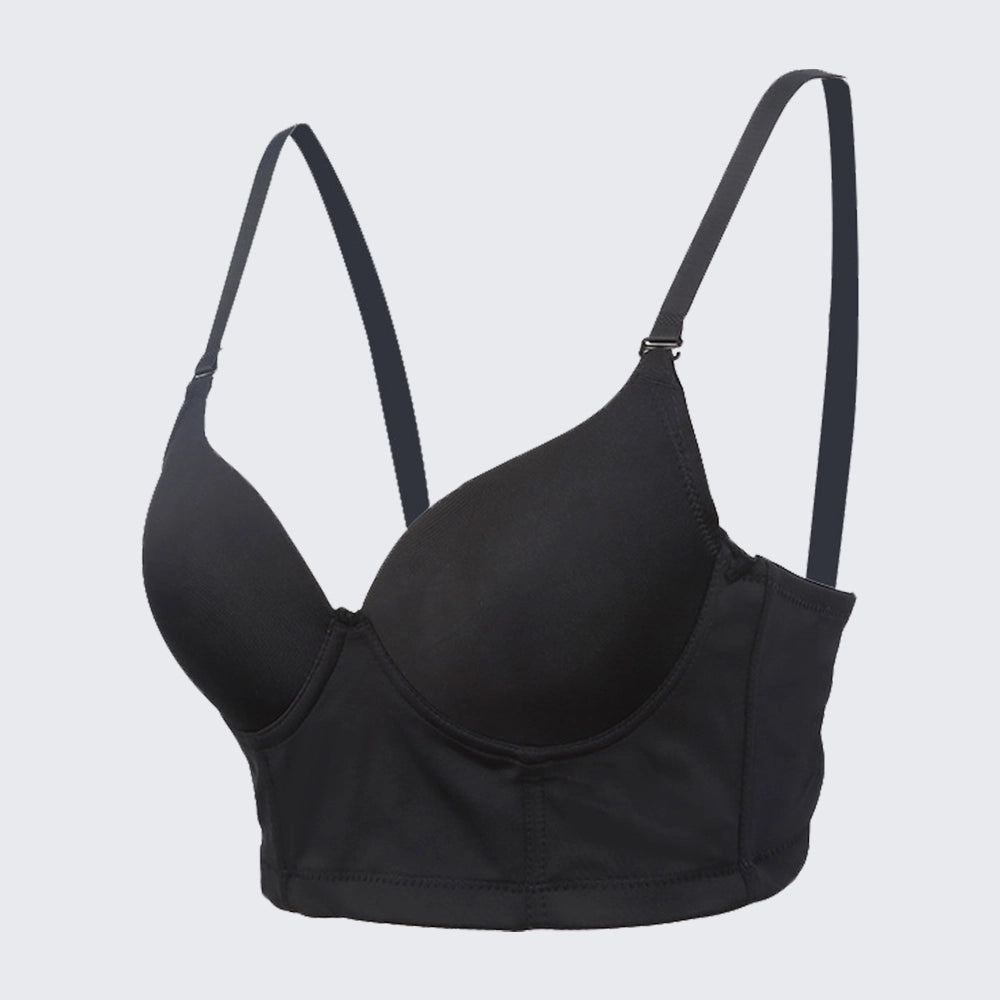 Women's Seamless Shaping Bra Top Padded Bustier Crop Top Adjustable Straps