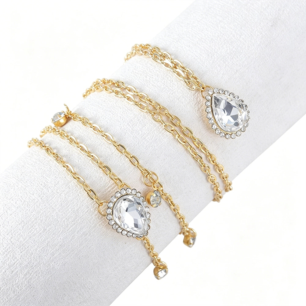 [2+ Items, 300 EGP Each] Bridal Back Body Chain with Rhinestone Tassel and Teardrop Waist Chain
