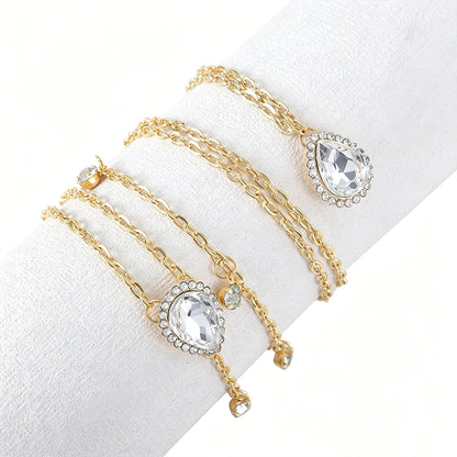 [2+ Items, 300 EGP Each] Bridal Back Body Chain with Rhinestone Tassel and Teardrop Waist Chain