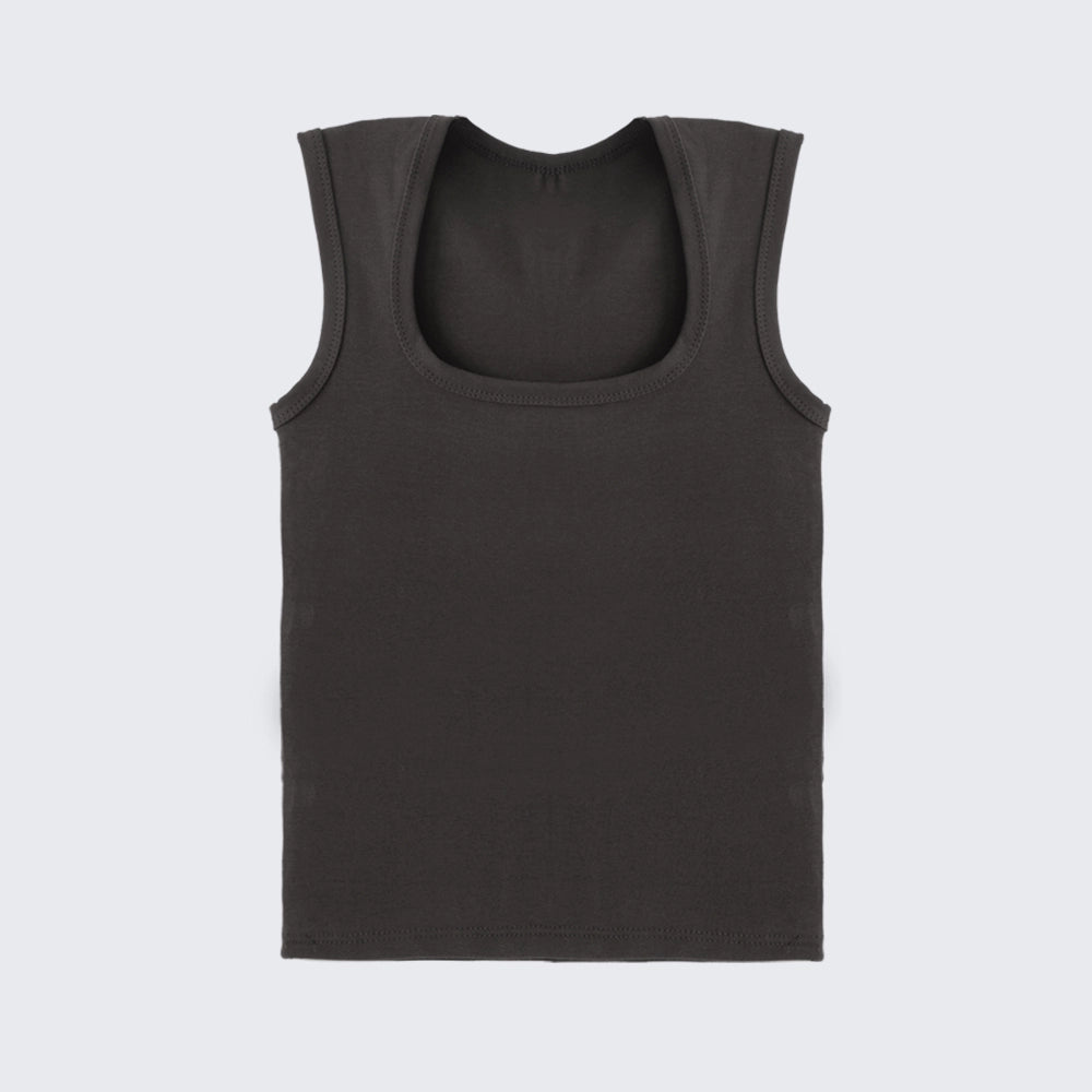 Stretch Cotton Tank Top Sleeveless Slim Fit Crop Top Casual Inner Wear