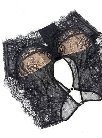 Leya – Floral Lace High-Neck Bralette